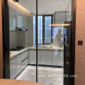 Glass door panel kitchen